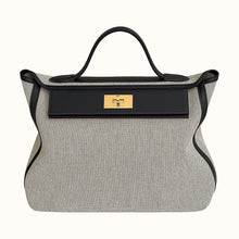 画像をギャラリービューアに読み込む, 【新品】エルメス 24/24 35 |エクリュ/ノワール、H バイキング キャンバス & スウィフト カーフスキン、ゴールド ハードウェア