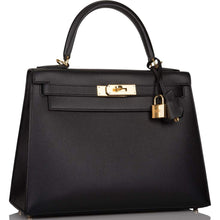 画像をギャラリービューアに読み込む, 【新品】エルメス ケリーセリエ28 |ノワール、エプソムレザー、ゴールド金具