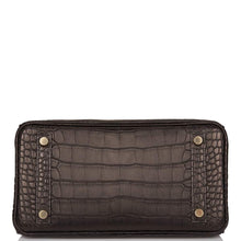 画像をギャラリービューアに読み込む, 【新品】エルメス ブラックマットアリゲーターバーキン 25cm ゴールド金具