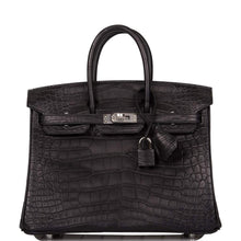 画像をギャラリービューアに読み込む, 【新品】エルメス ブラック マット アリゲーター バーキン 25cm パラジウム金具