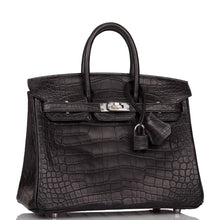 画像をギャラリービューアに読み込む, 【新品】エルメス ブラック マット アリゲーター バーキン 25cm パラジウム金具