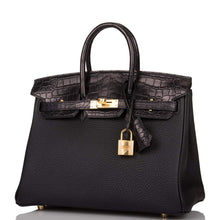 画像をギャラリービューアに読み込む, 【新品】エルメス ブラックマットアリゲーター/トゴ バーキンタッチ 25cm ゴールド金具