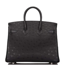 画像をギャラリービューアに読み込む, 【新品】エルメス ブラック オーストリッチ バーキン 25cm パラジウム金具