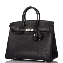 画像をギャラリービューアに読み込む, 【新品】エルメス ブラック オーストリッチ バーキン 25cm パラジウム金具