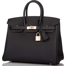 画像をギャラリービューアに読み込む, 【新品】エルメス ブラック トゴ バーキン 25cm ローズゴールド金具