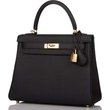 画像をギャラリービューアに読み込む, 【新品】エルメス ケリー ルトゥールヌ 25 |ノワール/ブラック、トゴレザー、ゴールド金具