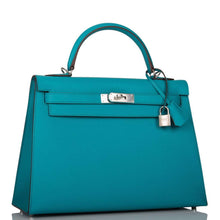 画像をギャラリービューアに読み込む, 【新品】エルメス ケリーセリエ 32 |ブルーパオン、エプソムレザー、パラジウム金具