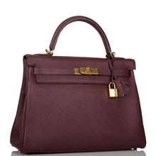 画像をギャラリービューアに読み込む, 【新品】エルメス ケリー ルトゥルヌ 32 |ボルドー、トゴレザー、ゴールド金具