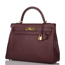 画像をギャラリービューアに読み込む, 【新品】エルメス ケリー ルトゥルヌ 32 |ボルドー、トゴレザー、ゴールド金具
