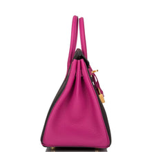 画像をギャラリービューアに読み込む, 【新品】エルメス 馬蹄型刻印(HSS) バイカラー ブラック&ローズプールプレ トゴ バーキン 25cm ブラッシュゴールド金具