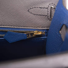 画像をギャラリービューアに読み込む, 【新品】エルメス ケリーセリエ25 |ホースシュー スタンプ (HSS)、バイカラー: グリ アゲートとブルー エレクトリック、オーストリッチ レザー、ブラッシュ ゴールド ハードウェア