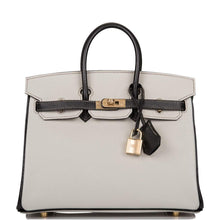 画像をギャラリービューアに読み込む, 【新品】エルメス 馬蹄スタンプ(HSS) バイカラー グリパールとブラックシェーブル バーキン 25cm パーマブラ金具