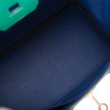 画像をギャラリービューアに読み込む, 【新品】エルメス 馬蹄型スタンプ(HSS) バイカラー ヴェール ヴァーティゴとブルー エレクトリック シェーブル バーキン 25cm ローズゴールド金具