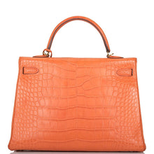 画像をギャラリービューアに読み込む, 【愛用】エルメス ケリー ルトゥルヌ 35 |オレンジポピー、マットアリゲーターレザー、ゴールド金具