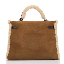 画像をギャラリービューアに読み込む, 【新品】エルメス ケリー ルトゥール 35 |テディ ムートン、エベネ バレニア レザー、パラジウム ハードウェア