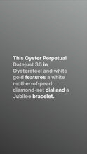 将图片加载到图库查看器中， [NEW] Rolex Datejust 36 126284RBR-0011 | 36mm • Oystersteel And White Gold
