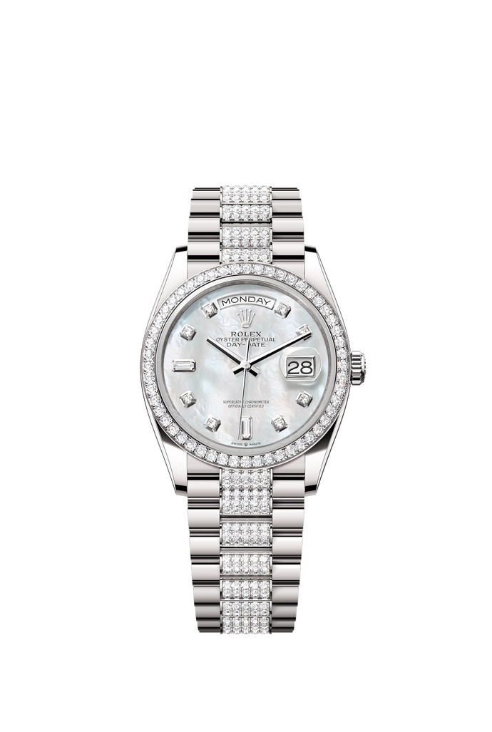[NEW] Rolex Day-Date 36 128349RBR-0014 | 36mm • 18KT White Gold