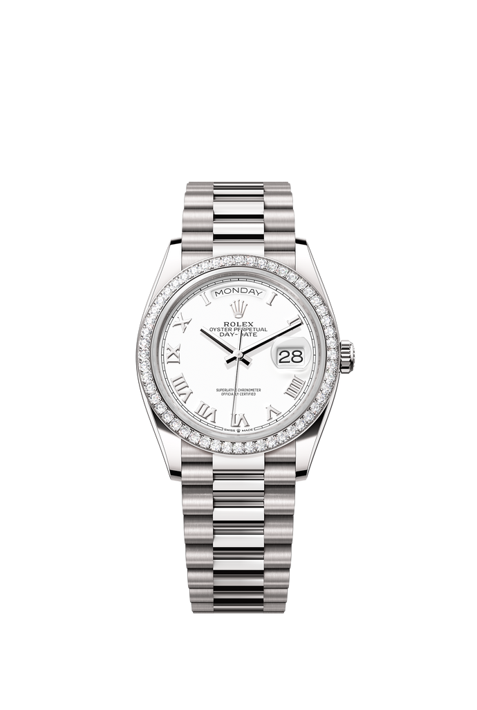 [NEW] Rolex Day-Date 36 128349RBR-0025 | 36mm • 18KT White Gold