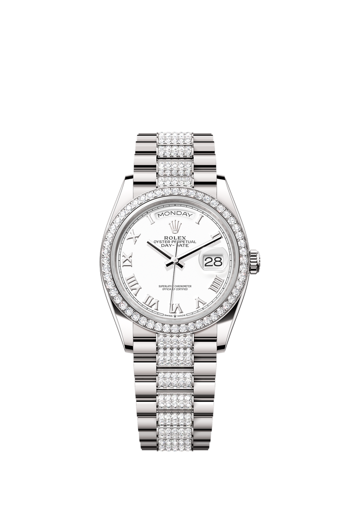 [NEW] Rolex Day-Date 36 128349RBR-0026 | 36mm • 18KT White Gold