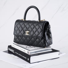 Load image into Gallery viewer, [NEW] Chanel Flap Bag With Top Handle (Small Coco Handle) | Grained Calfskin Black &amp; Gold-Tone Metal
