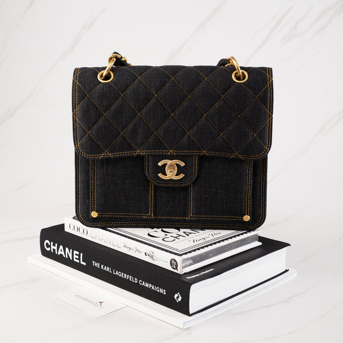 [NEW] Chanel 23S Backpack | Denim Black , Gold and Ruthenium Hardware