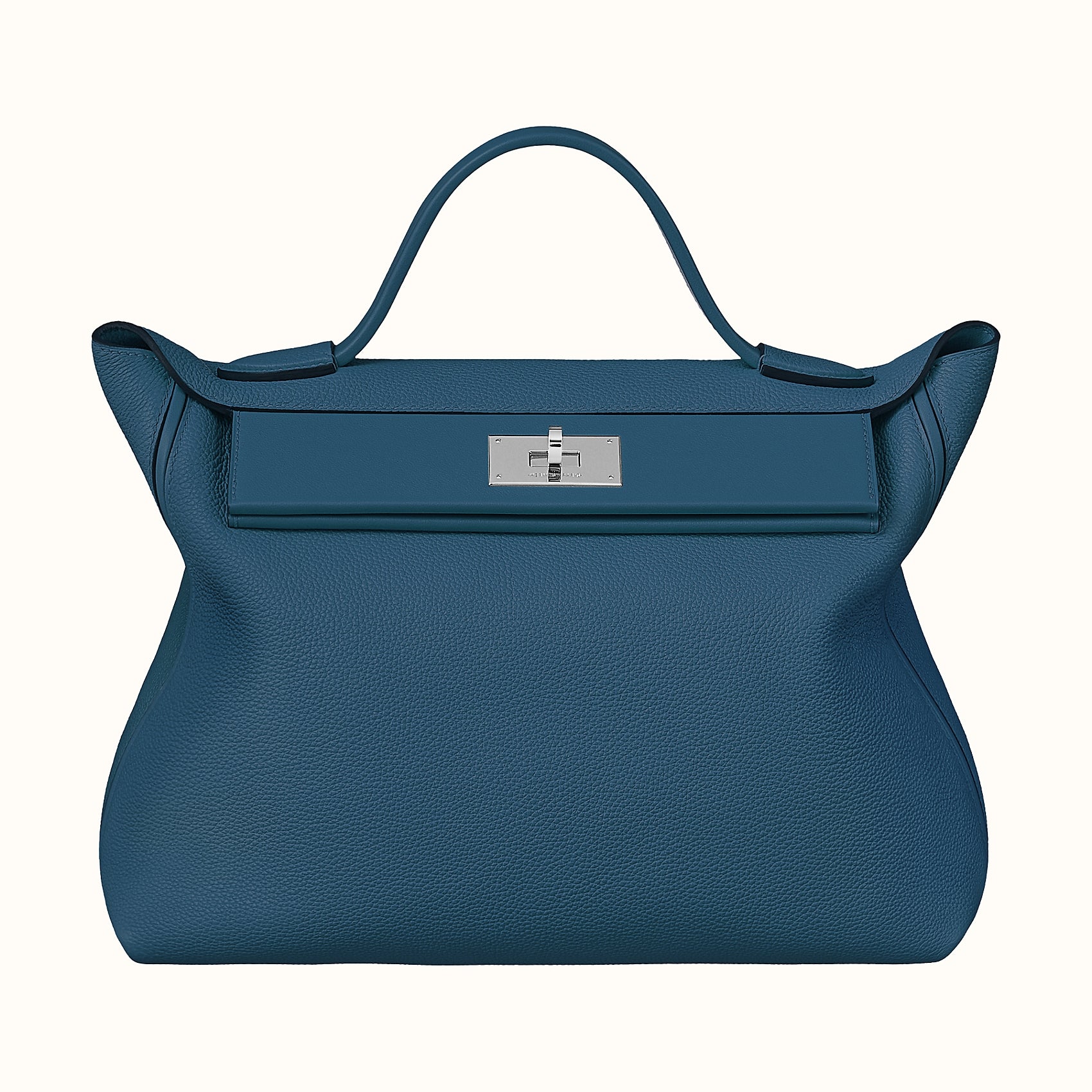 [New] Hermès 24/24 35 | Deep Blue, Taurillon Maurice & Barenia Leather, Palladium Hardware
