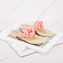 Load image into Gallery viewer, [OPEN BOX] Chanel Camellia Flip Flop Sandals Pink and Ivory

