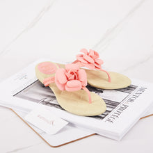 Load image into Gallery viewer, [OPEN BOX] Chanel Camellia Flip Flop Sandals Pink and Ivory
