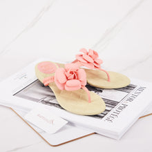 画像をギャラリービューアに読み込む, [OPEN BOX] Chanel Camellia Flip Flop Sandals Pink and Ivory
