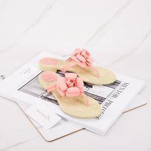 Load image into Gallery viewer, [OPEN BOX] Chanel Camellia Flip Flop Sandals Pink and Ivory
