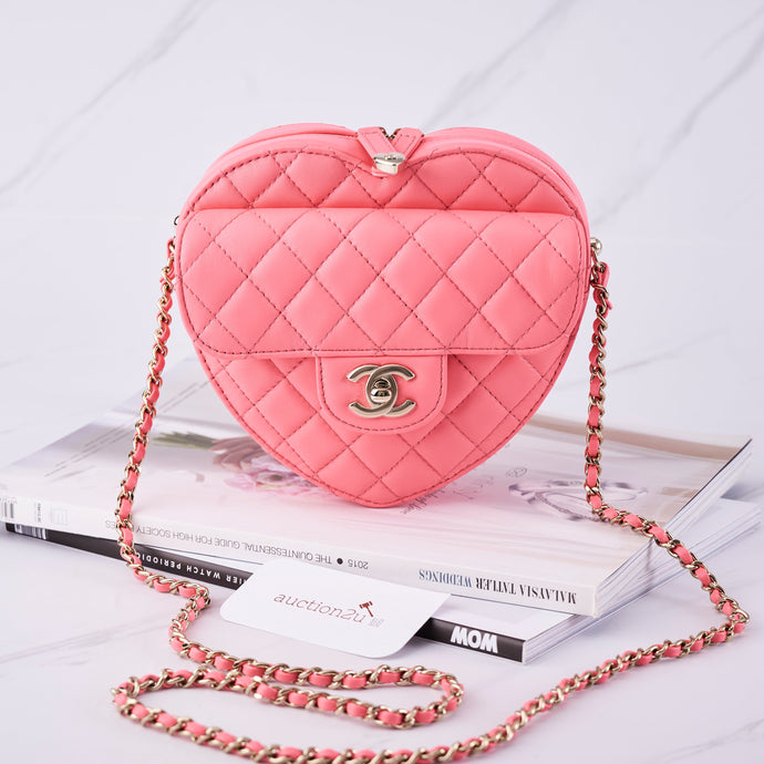 [NEW] Chanel Heart Bag | Lambskin, Coral Pink
