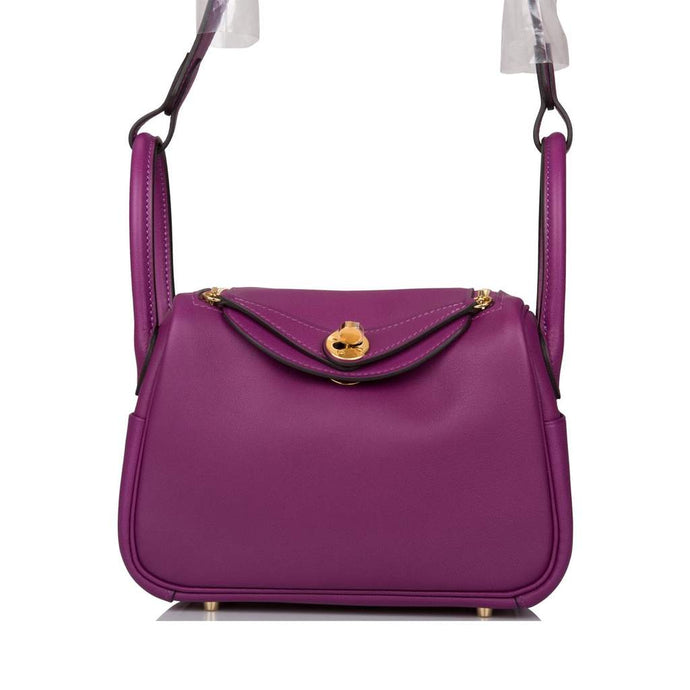 [New] Hermès Lindy Mini 20 | Anemone, Swift Leather, Gold Hardware
