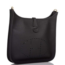 Muatkan imej ke dalam penonton Galeri, [New] Hermès Black Clemence Evelyne III PM Bag Gold Hardware
