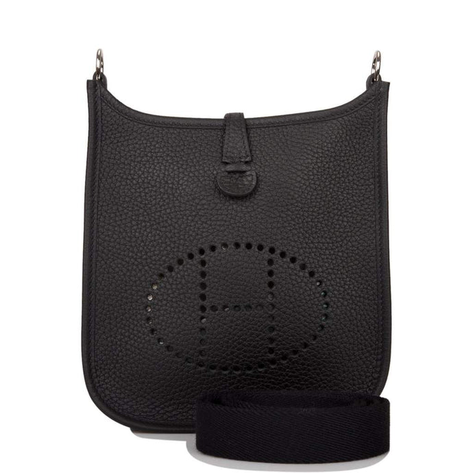 New] Hermès Black Clemence Evelyne TPM Bag Palladium Hardware