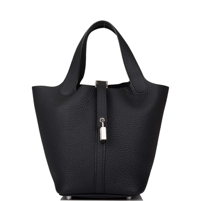 [New] Hermès Picotin Lock 18 | Noir, Clemence Leather, Palladium Hardware