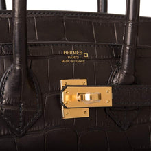 Muatkan imej ke dalam penonton Galeri, [New] Hermès Black Matte Alligator Birkin 25cm Gold Hardware
