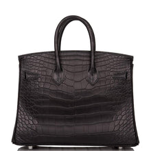 Load image into Gallery viewer, [New] Hermès Black Matte Alligator Birkin 25cm Palladium Hardware

