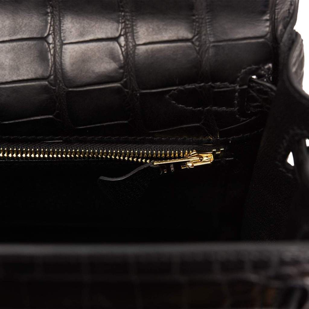 Hermes Kelly 25 Retourne Noir Matte Alligator Gold Hardware– Wrist