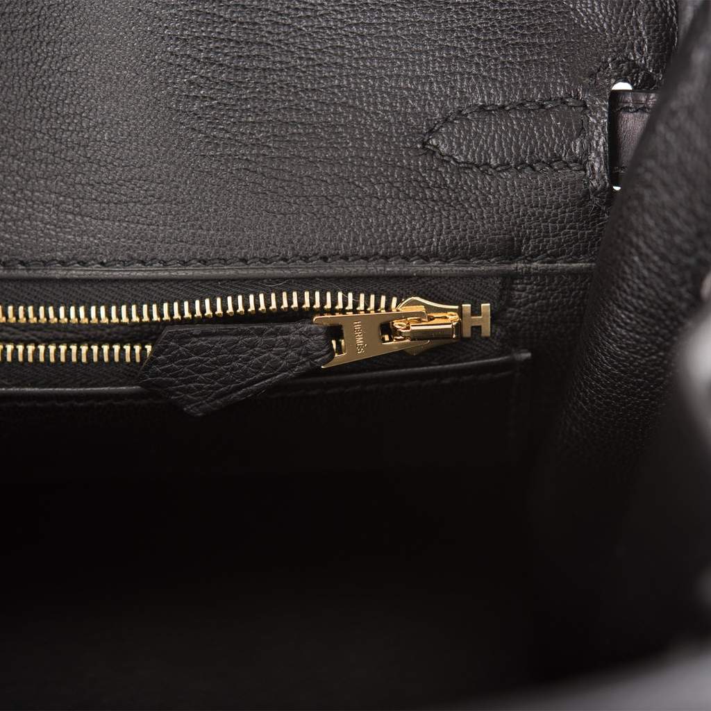 Hermes Touch Birkin Bag Grey Togo With Matte Alligator With Gold Hardware 30