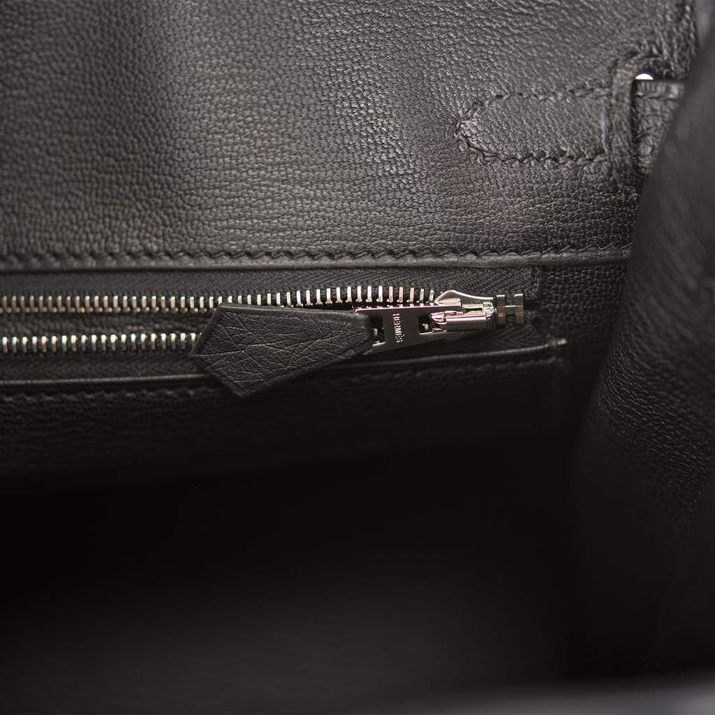 New] Hermès Black Ostrich Birkin 25cm Palladium Hardware – The