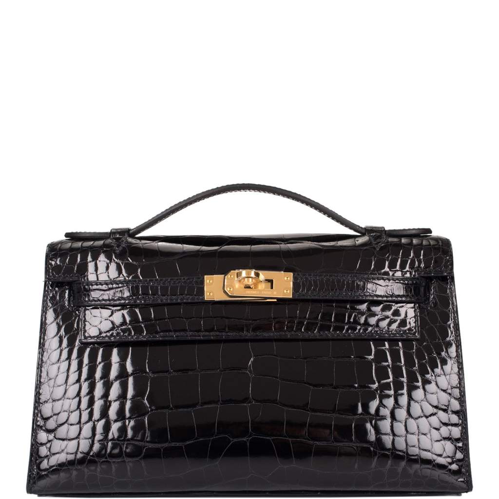 [NEW] Hermès Kellymini Mini, Pochette | Noir/Black, Shiny Alligator, Gold Hardware