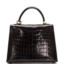 Load image into Gallery viewer, [NEW] Hermès Kelly Sellier 25 | Noir, Shiny Alligator Leather, Gold Hardware
