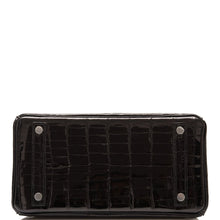 Load image into Gallery viewer, [New] Hermès Black Shiny Niloticus Crocodile Birkin 25cm Palladium Hardware
