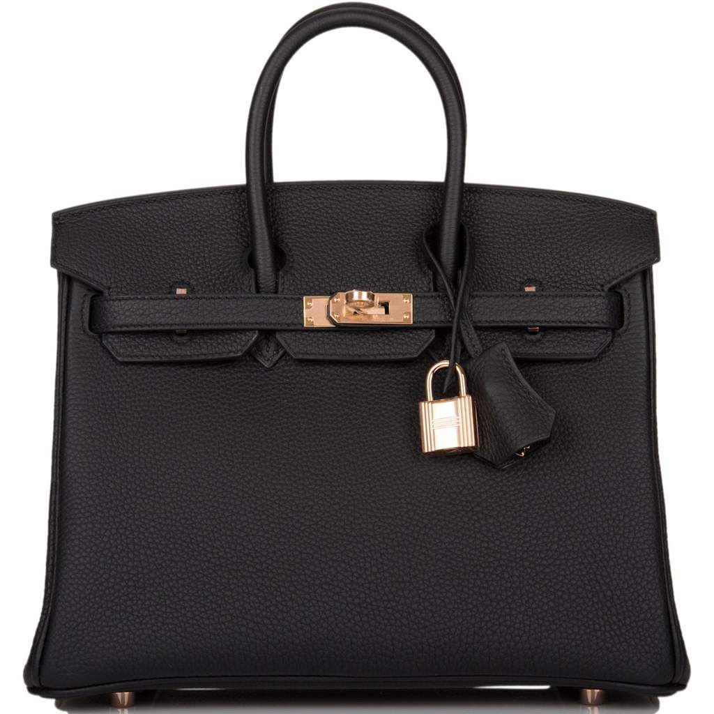 [New] Hermès Black Togo Birkin 25cm Rose Gold Hardware