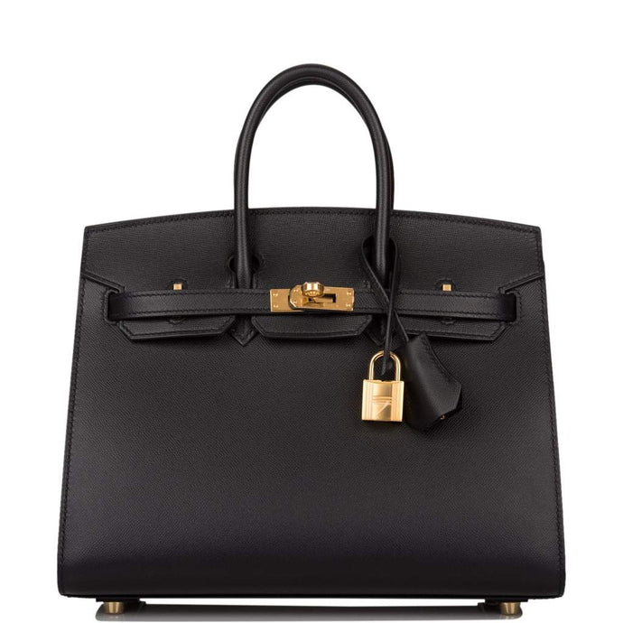 [New] Hermès Black Veau Madame Sellier Birkin 25cm Gold Hardware