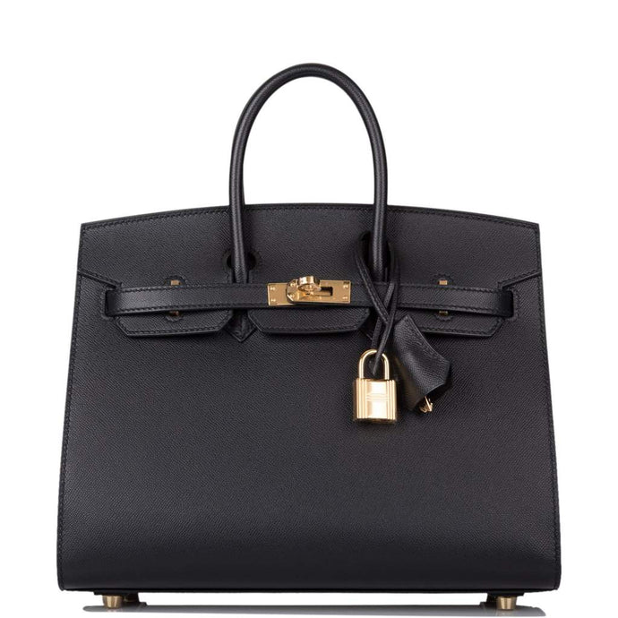 [New] Hermès Black Veau Madame Sellier Birkin 25cm Gold Hardware