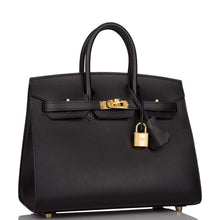 将图片加载到图库查看器中， [New] Hermès Black Veau Madame Sellier Birkin 25cm Gold Hardware
