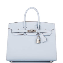 將圖片加載到圖庫查看器中， [New] Hermès Bleu Brume Epsom Sellier Birkin 25cm Palladium Hardware
