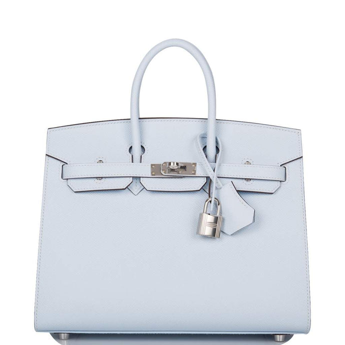 [New] Hermès Bleu Brume Epsom Sellier Birkin 25cm Palladium Hardware