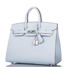 將圖片加載到圖庫查看器中， [New] Hermès Bleu Brume Epsom Sellier Birkin 25cm Palladium Hardware
